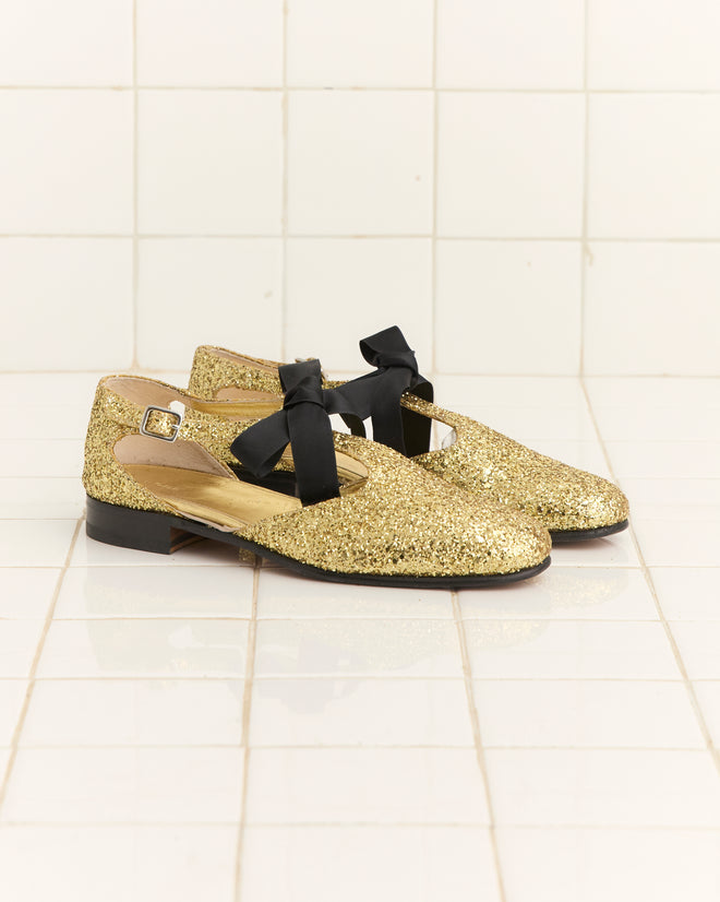 Glitter Theatre Shoes - Gold MENS FOOTWEAR BODE New York