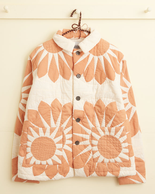 BODE floral-print detail shirt jacket - Orange