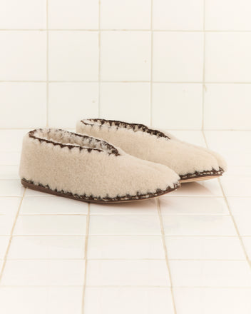 Cream Greco Shearling Shoe FOOTWEAR BODE New York