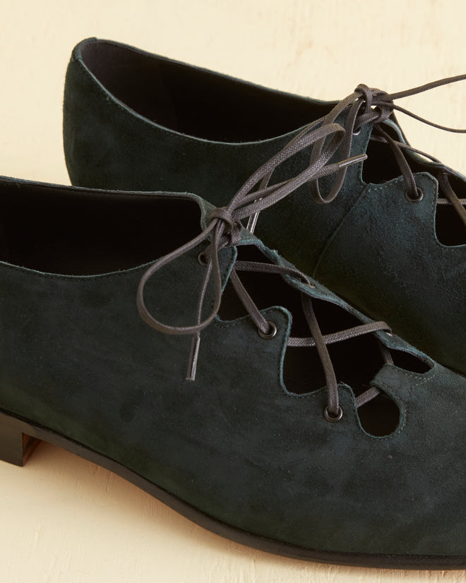 Suede County Clare Shoes - Green