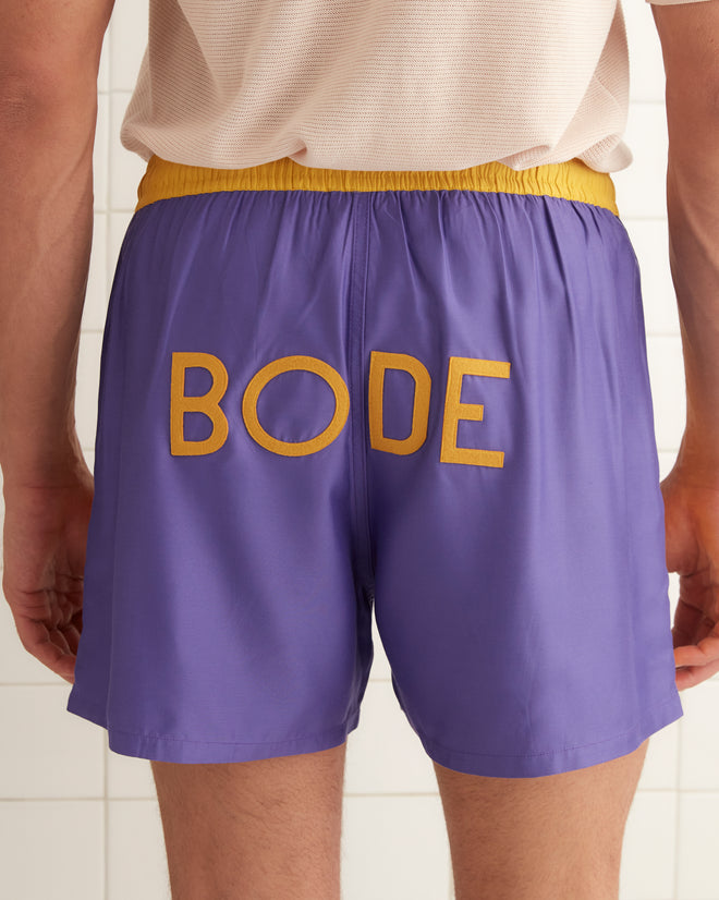 Satin Field Shorts - Purple MENS SHORTS BODE New York