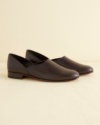 Leather House Shoe - Brown