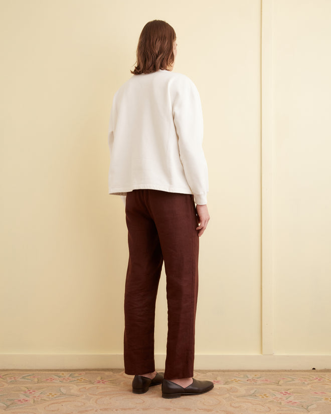 Embroidered Pony Crewneck - Cream CUT AND SEW BODE New York
