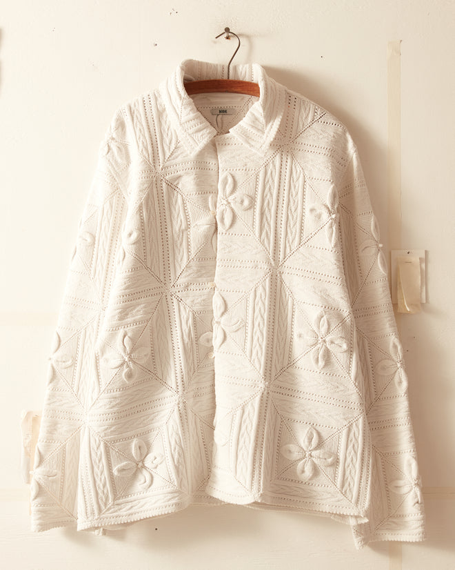 Ivory Petal Crochet Overshirt - XL/XXL