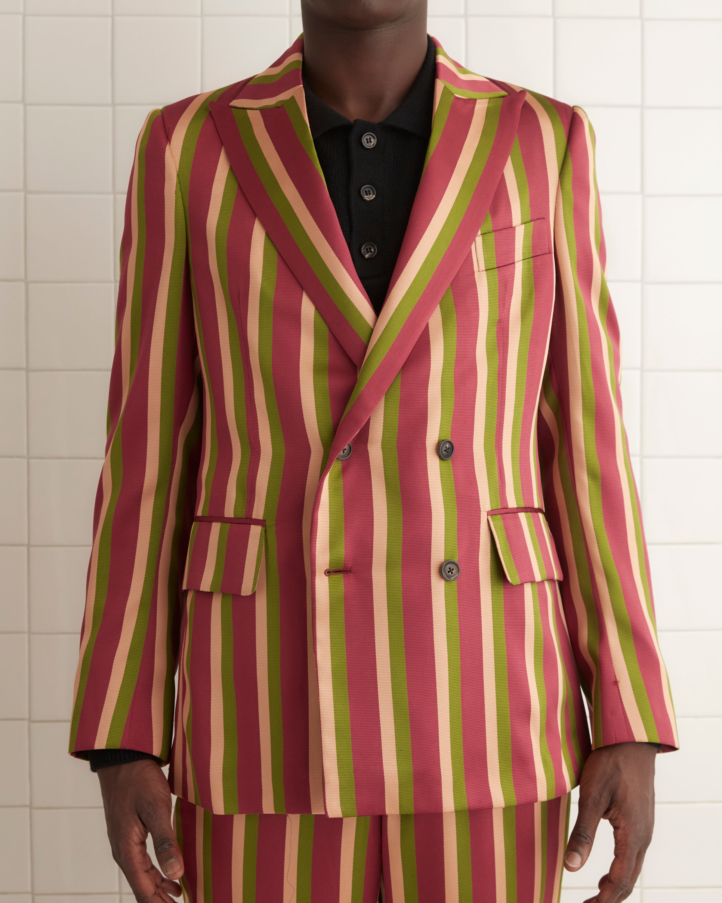 Juniper Stripe Double-Breasted Suit Jacket – BODE
