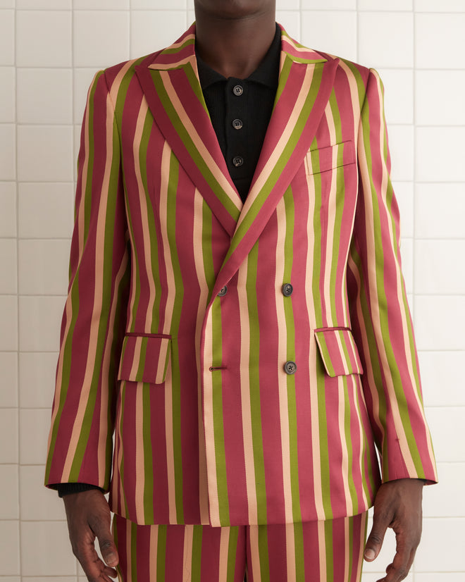 Juniper Stripe Double-Breasted Suit Jacket SUIT JACKETS BODE New York
