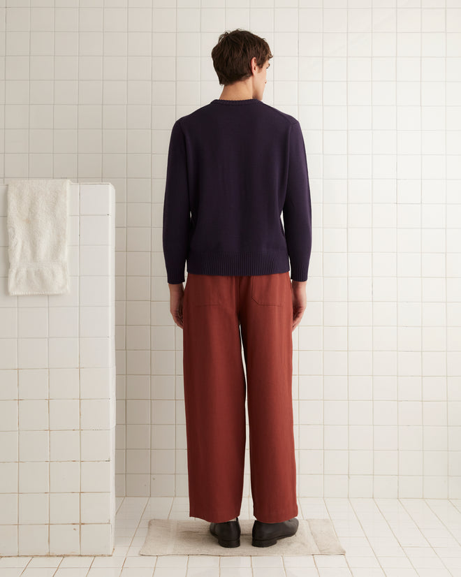 Juniper Sweater - Dark Purple MENS KNIT TOPS BODE New York