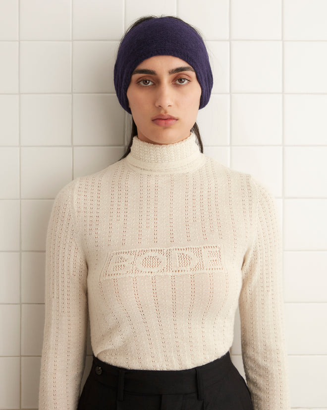 Knitted Headband - Navy KNIT ACCESSORIES BODE New York