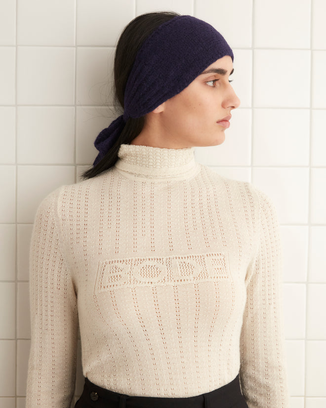 Knitted Headband - Navy KNIT ACCESSORIES BODE New York