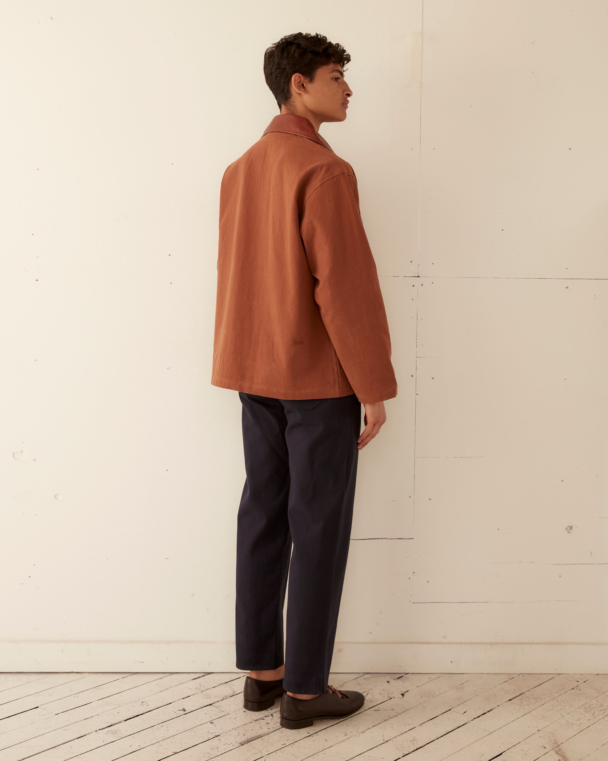 Leather Tab Jacket - Tan/Brown – BODE