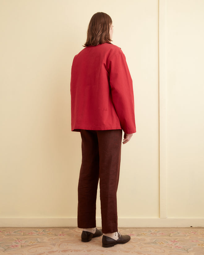 Leather Tab Jacket - Flame OUTERWEAR BODE New York