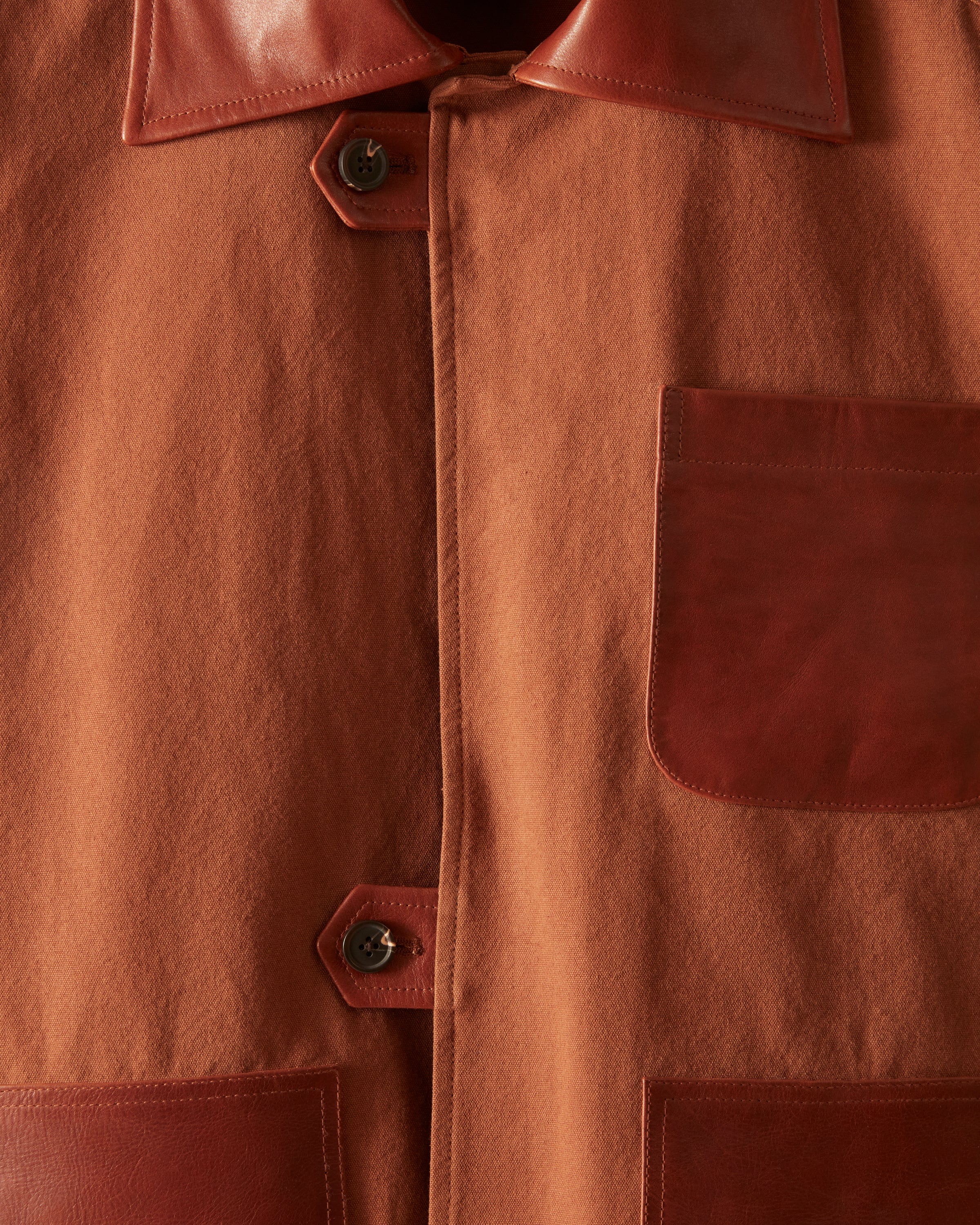 Leather Tab Jacket - Tan/Brown – BODE