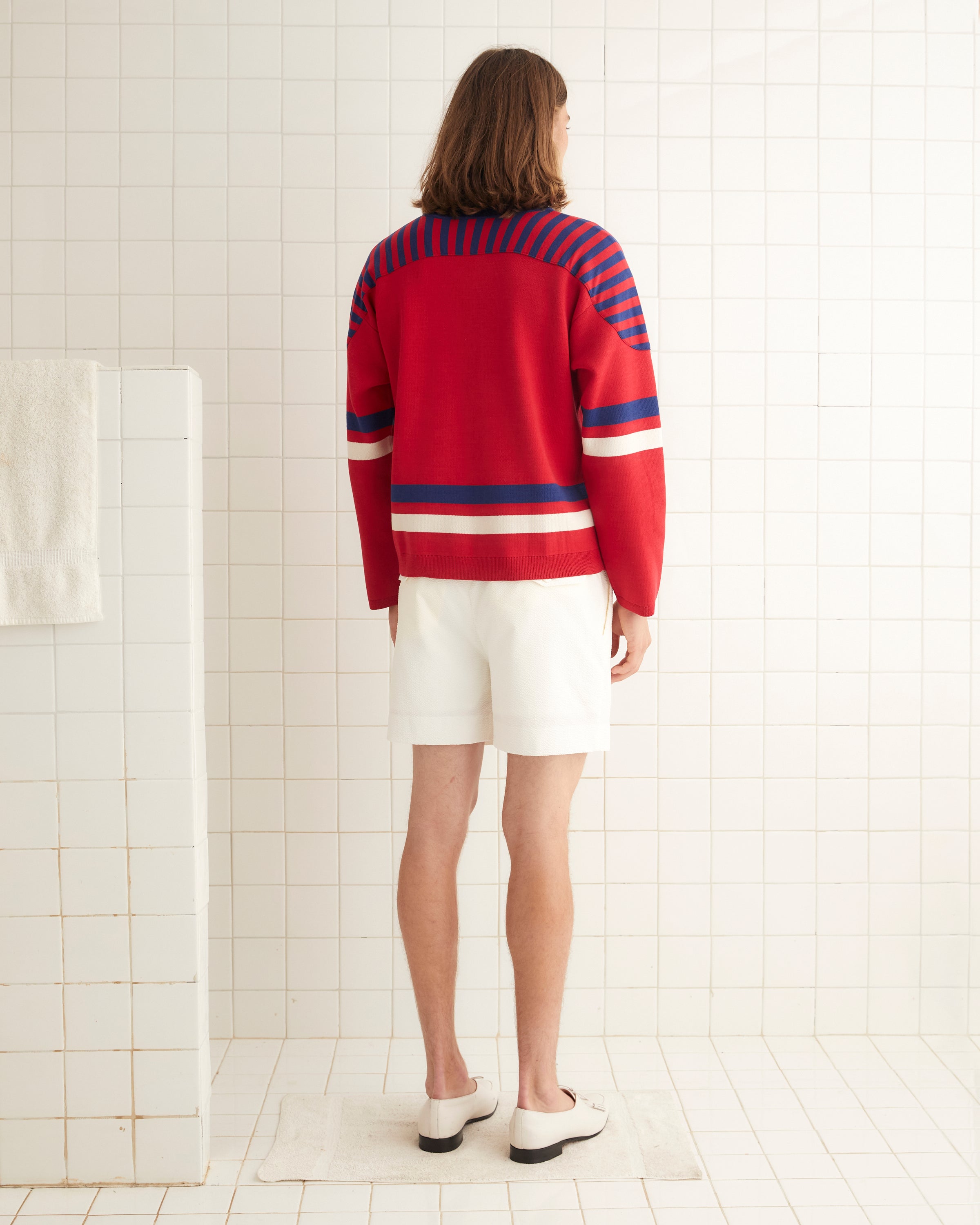 Rink Sweater - Red/Cream – BODE