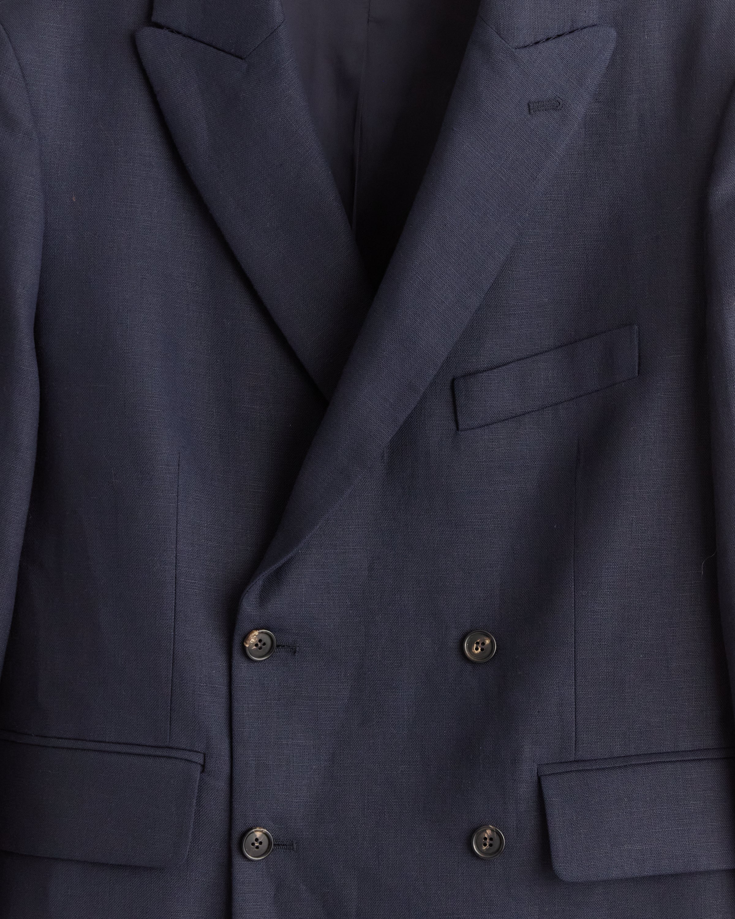 Linen Double-Breasted Suit Jacket - Midnight – BODE