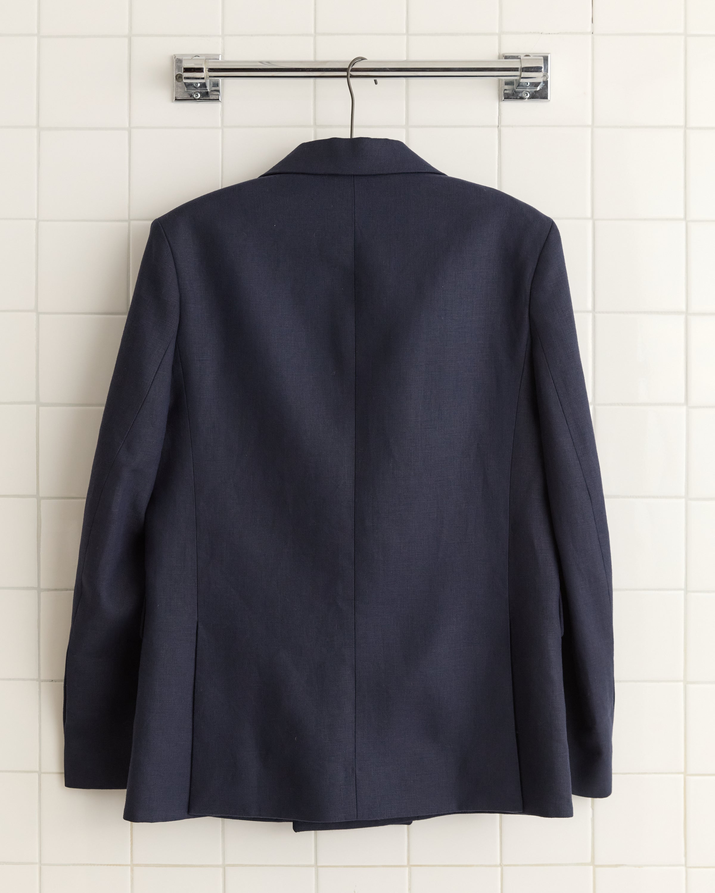 Linen Double-Breasted Suit Jacket - Midnight – BODE