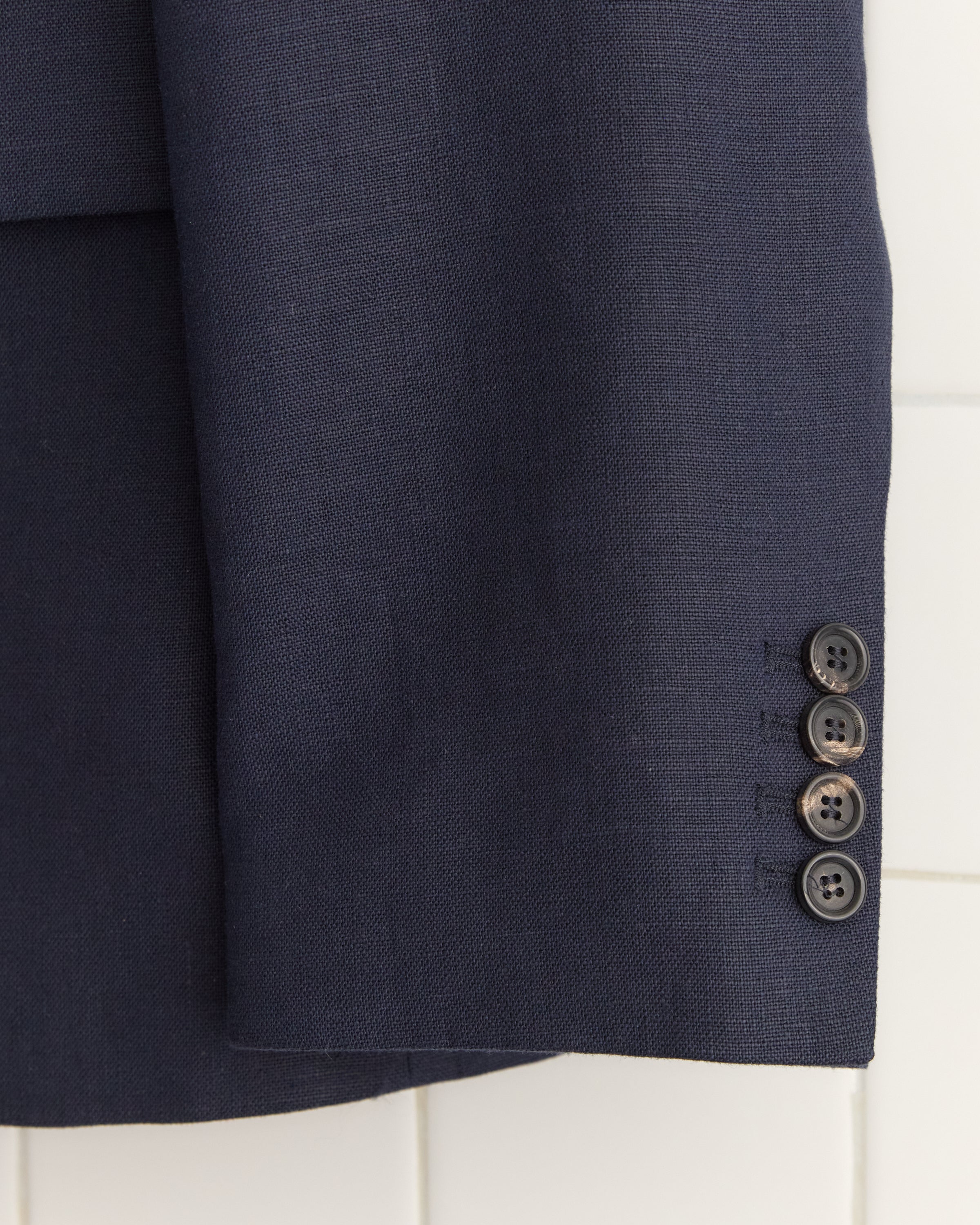 Linen Double-Breasted Suit Jacket - Midnight – BODE