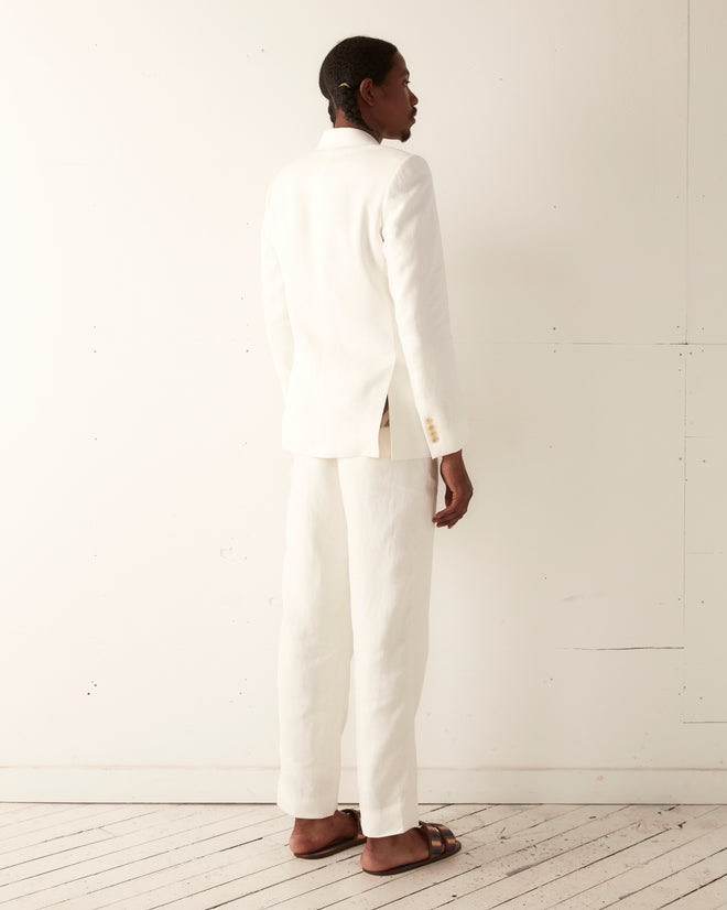 Linen Double-Breasted Suit Jacket - Ivory JACKETS BODE New York