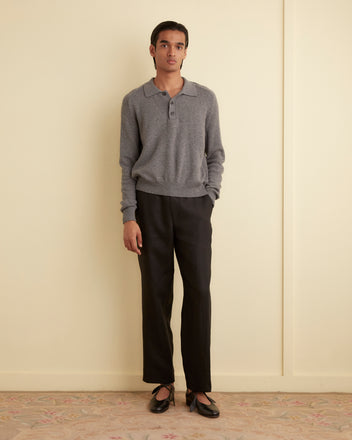 Linen Suiting Trousers - Black