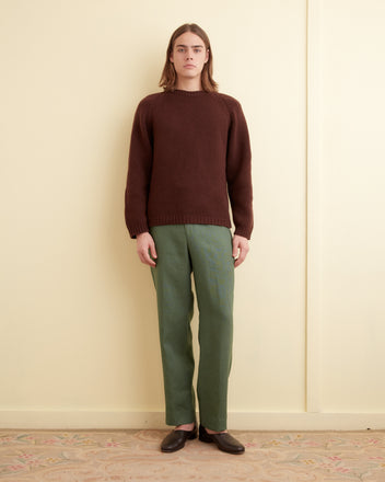 Linen Suiting Trousers - Green