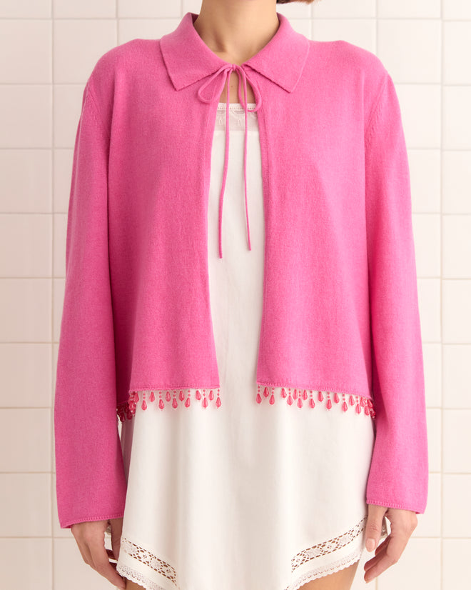 Lodge Cardigan - Pink WOMENS KNIT TOPS BODE New York