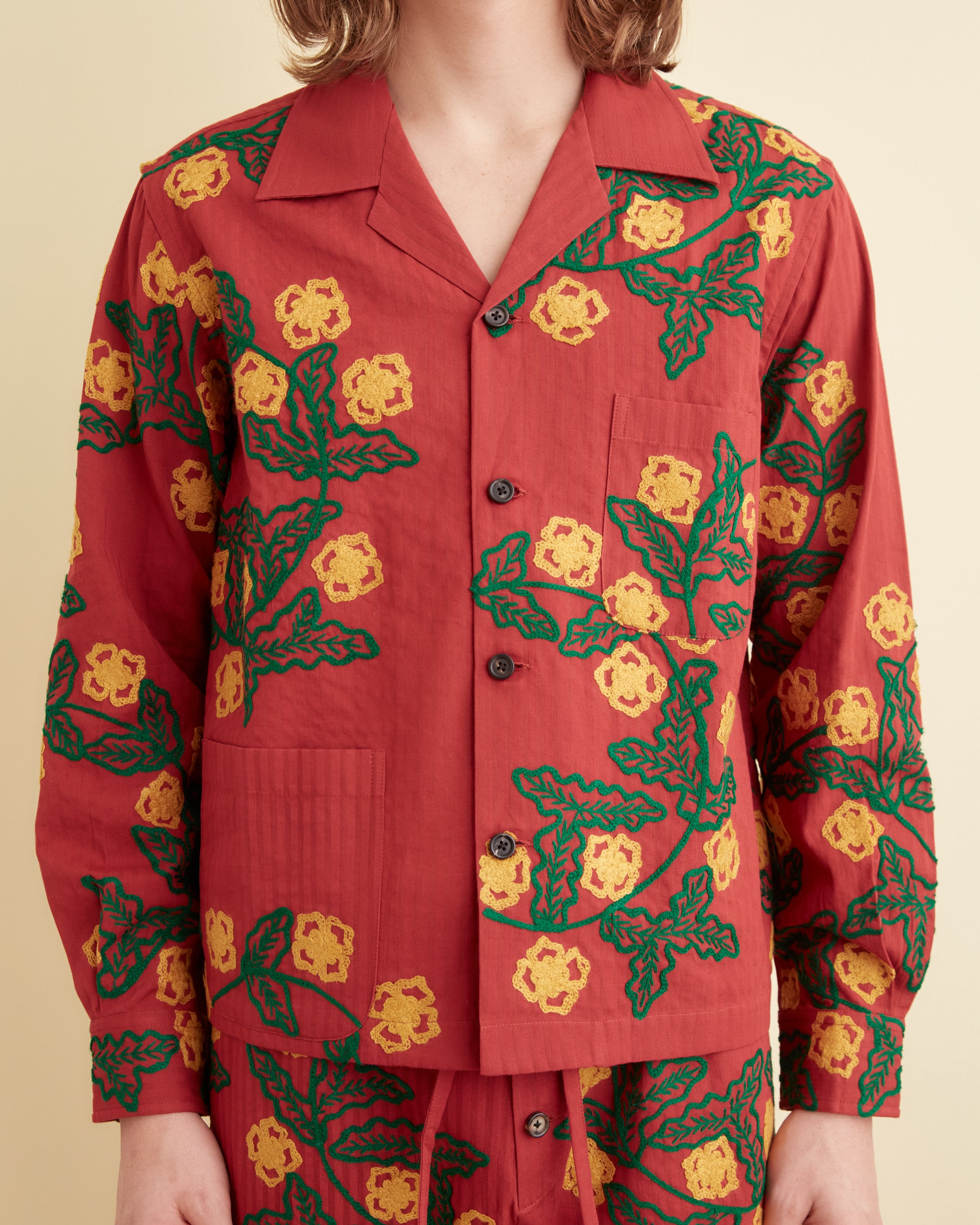Marigold Wreath Long Sleeve Shirt – BODE