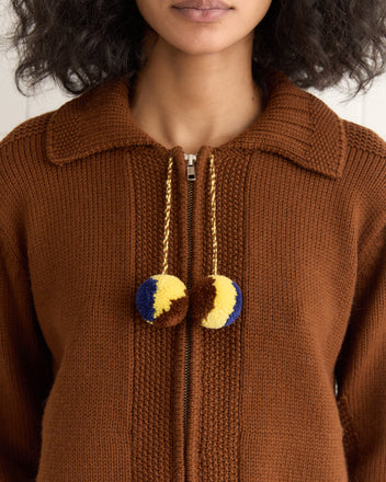 Marion Pom Cardigan - Brown SWEATERS BODE New York