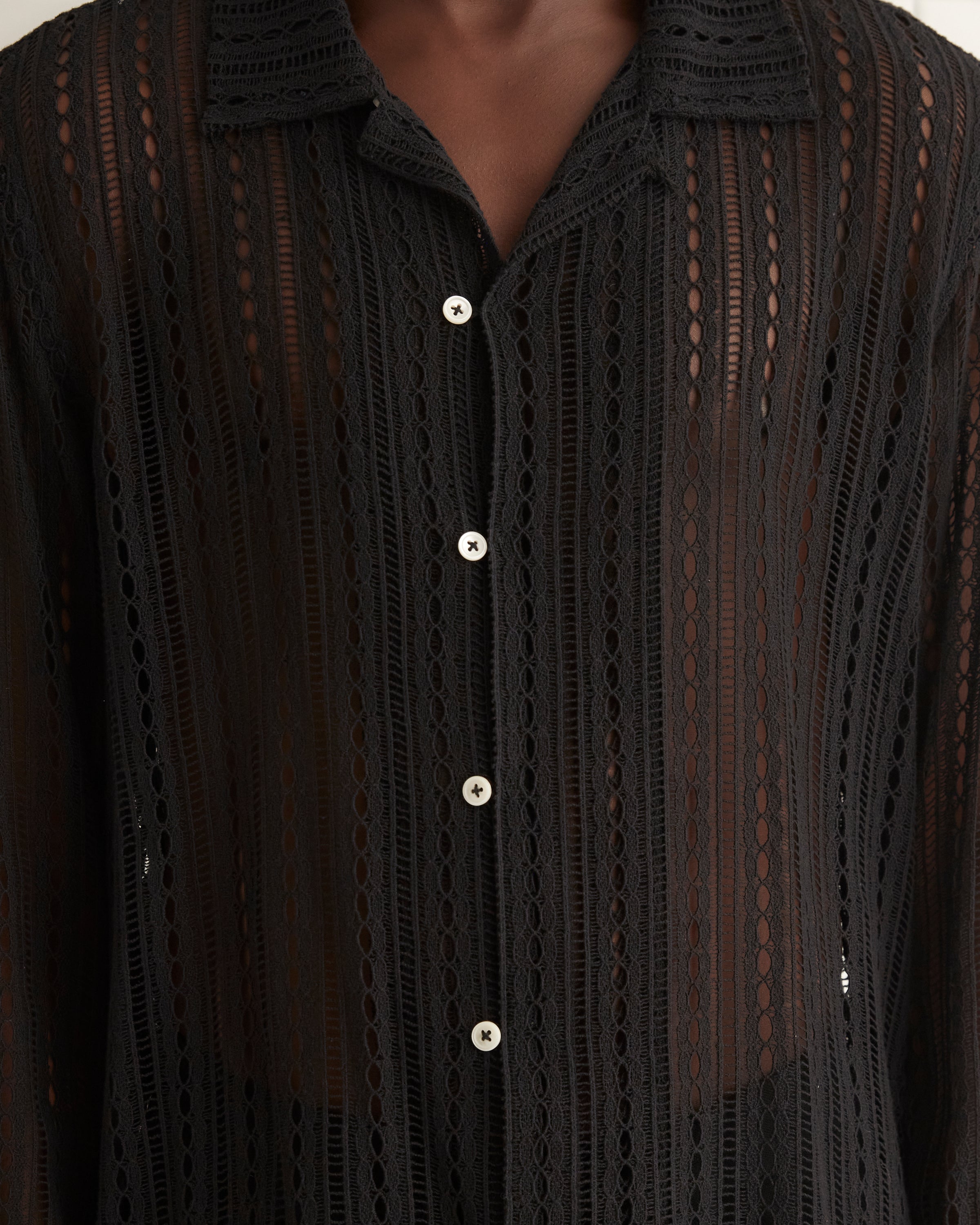 Meandering Lace Long Sleeve Shirt – BODE