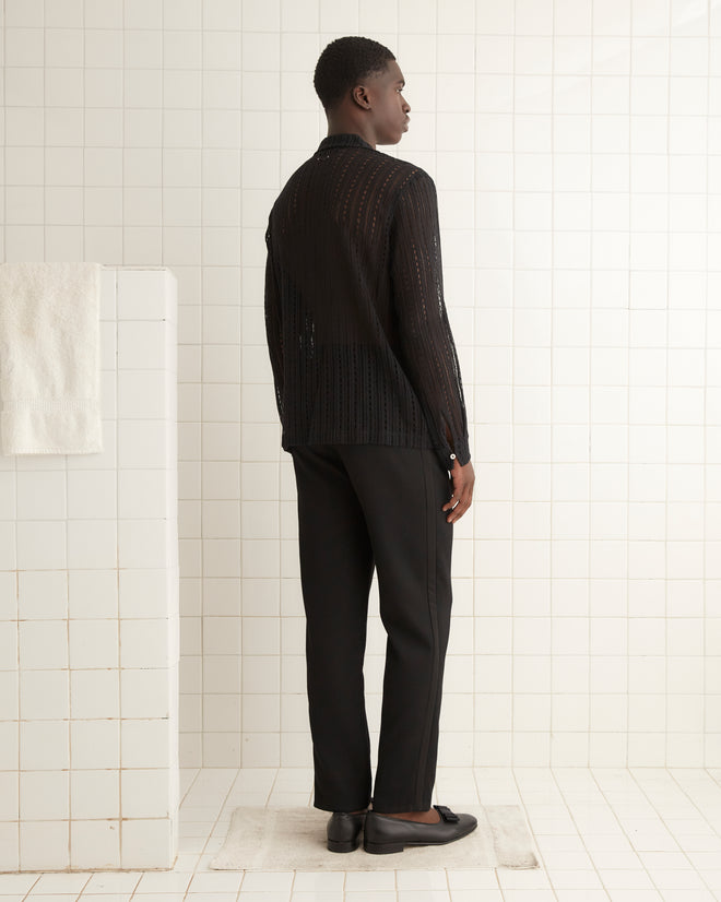 Bode Black Meandering Shirt Bode Black Meandering Shirt