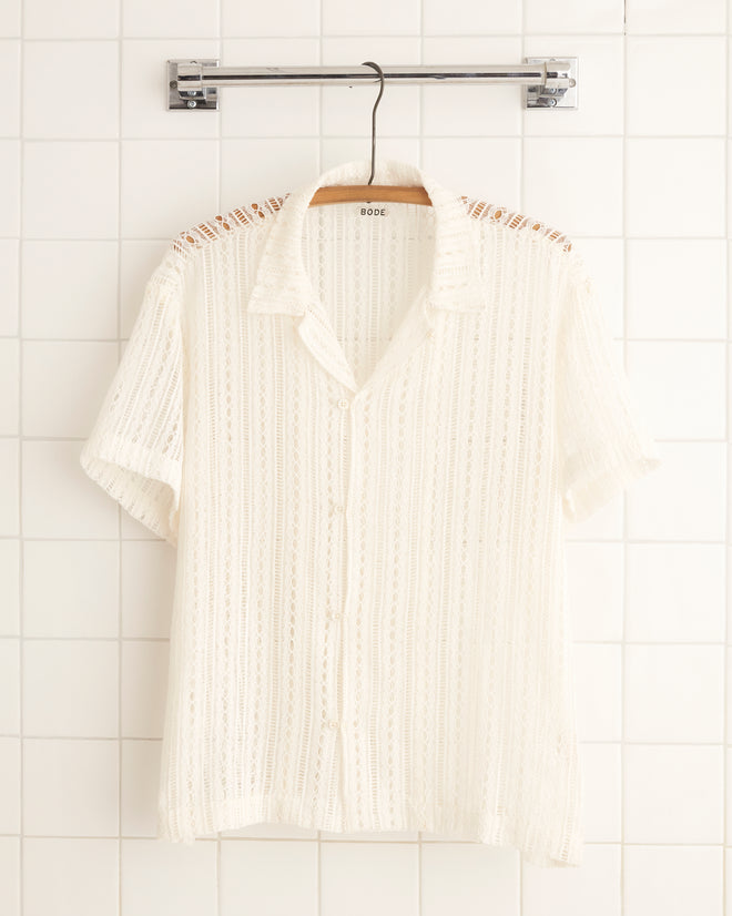 Meandering Lace Short Sleeve Shirt MENS SHIRTS BODE New York