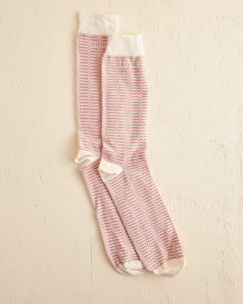 Micro Check Socks - Pink Cream