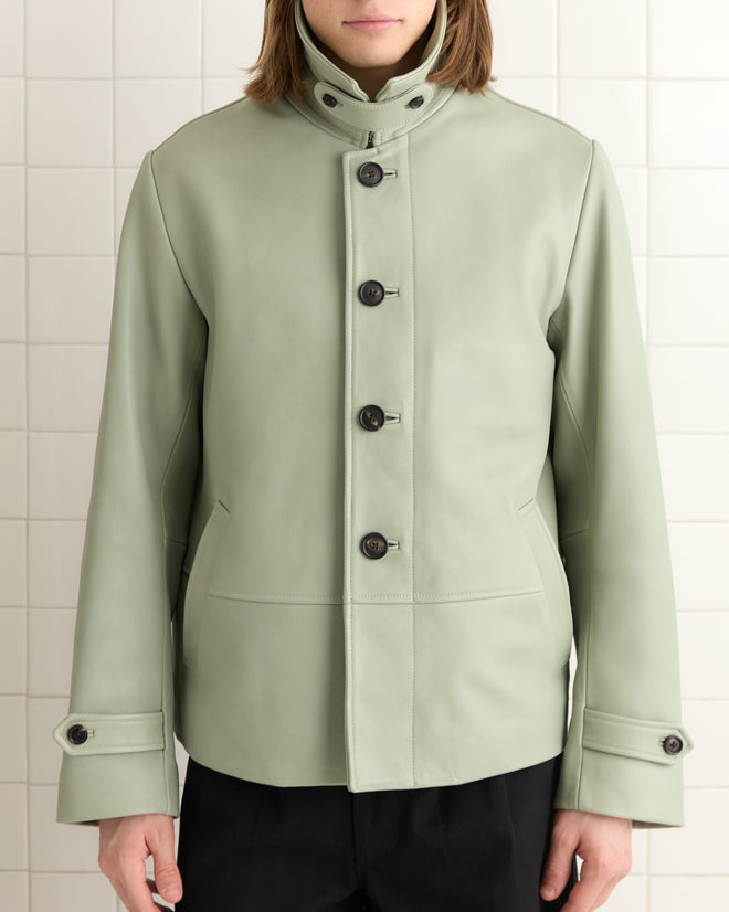 CROPPED CONTINENTAL COAT - SEA FOAM OUTERWEAR BODE New York