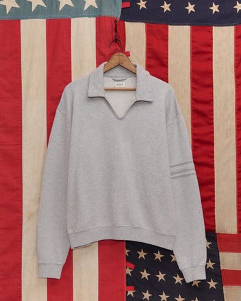 Crew Polo - Heathered Grey
