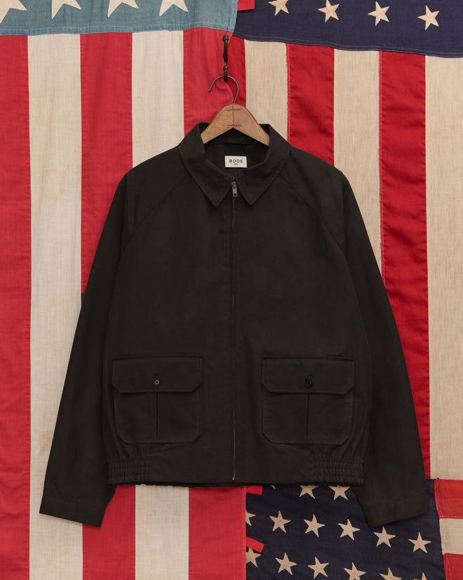 Waxed Coach's Jacket - Black