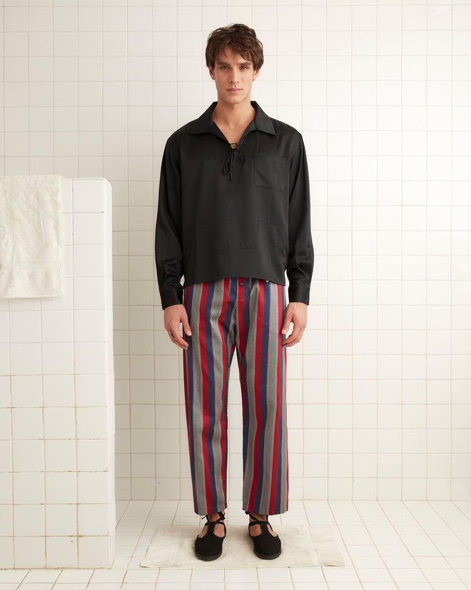 dress shirt with pajama pants Hanes Men's Two Piece Sleep Set - Black