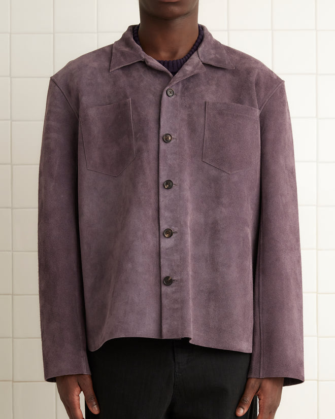 Suede Overshirt - Purple MENS JACKETS BODE New York