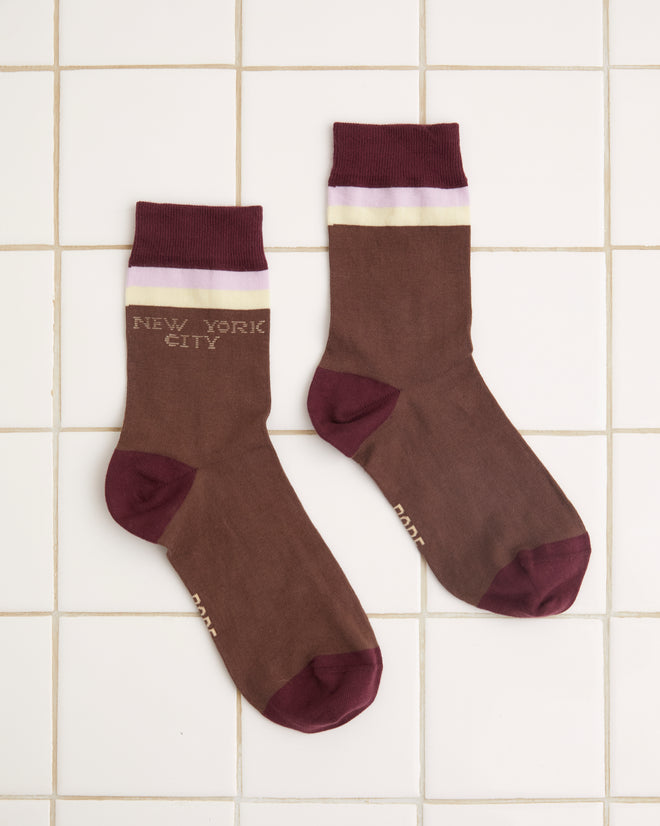 Fairground Socks - Brown KNIT ACCESSORIES BODE New York