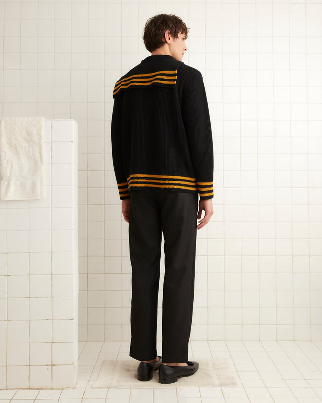 Deck Stripe Sweater - Black MENS KNIT TOPS BODE New York