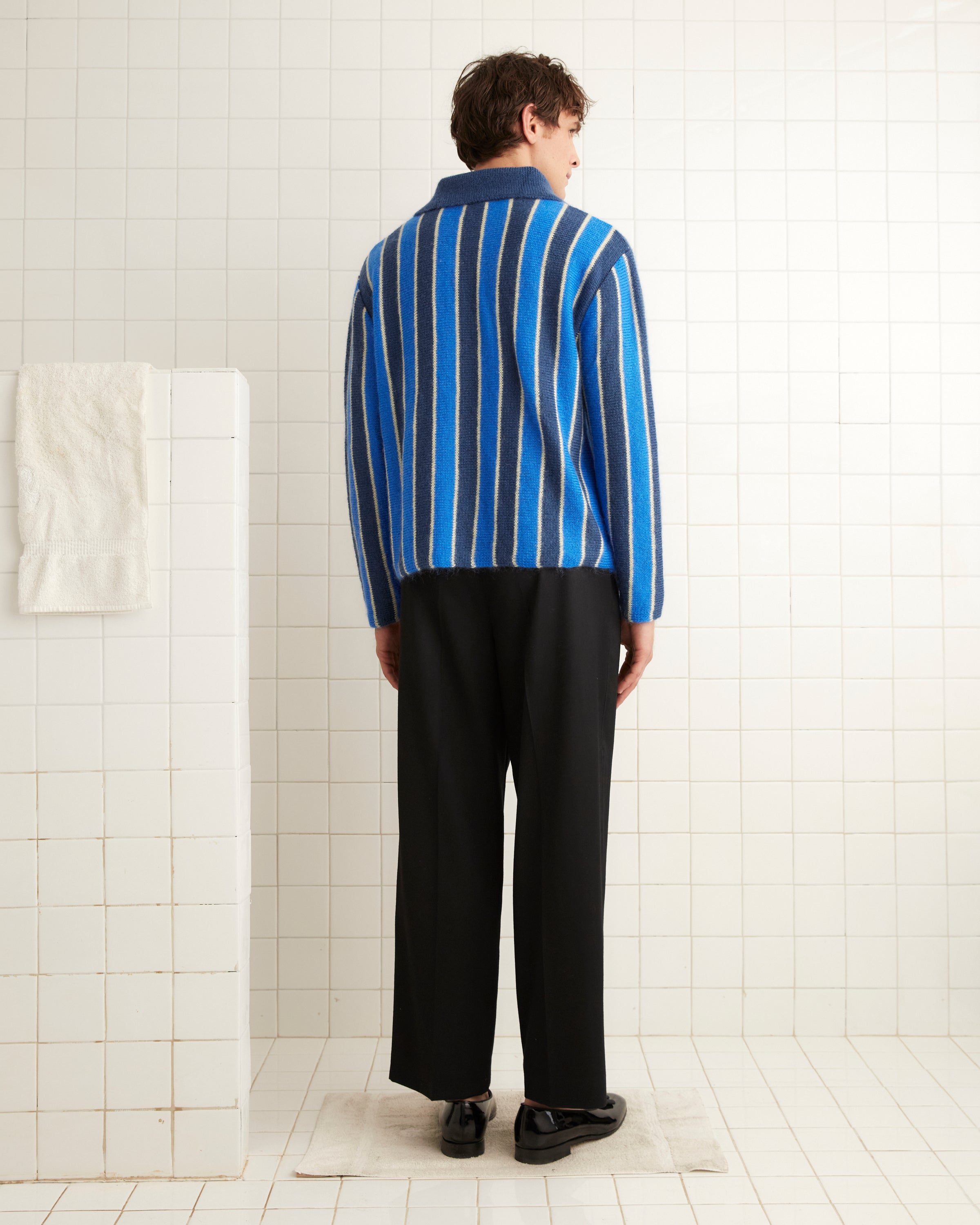 Mohair Stripe Cardigan - Blue/Multi – BODE