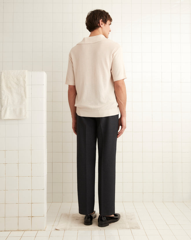 Boxy Polo - Ecru MENS KNIT TOPS BODE New York