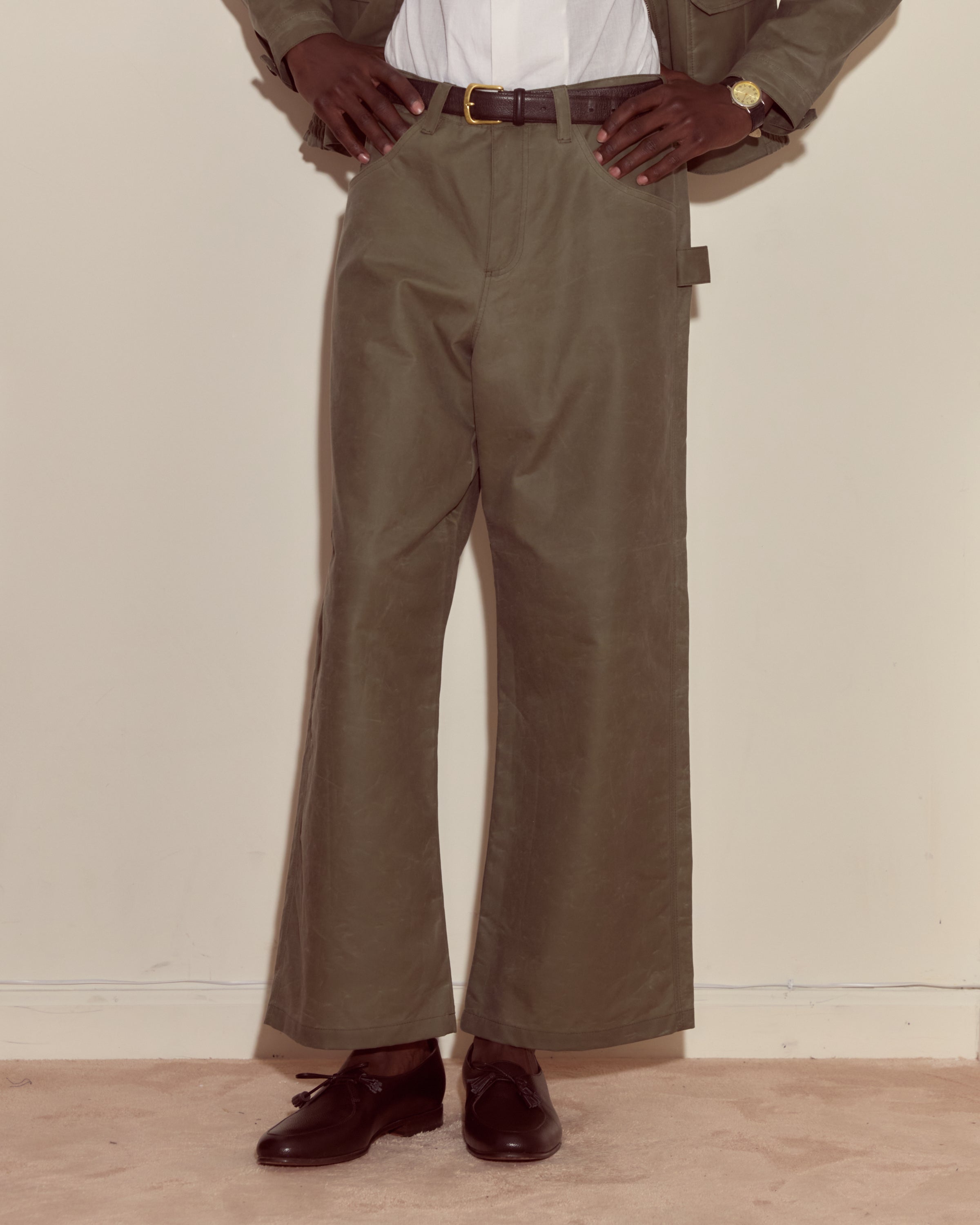 Waxed Cotton Knolly Brook Trousers - Light Green – BODE