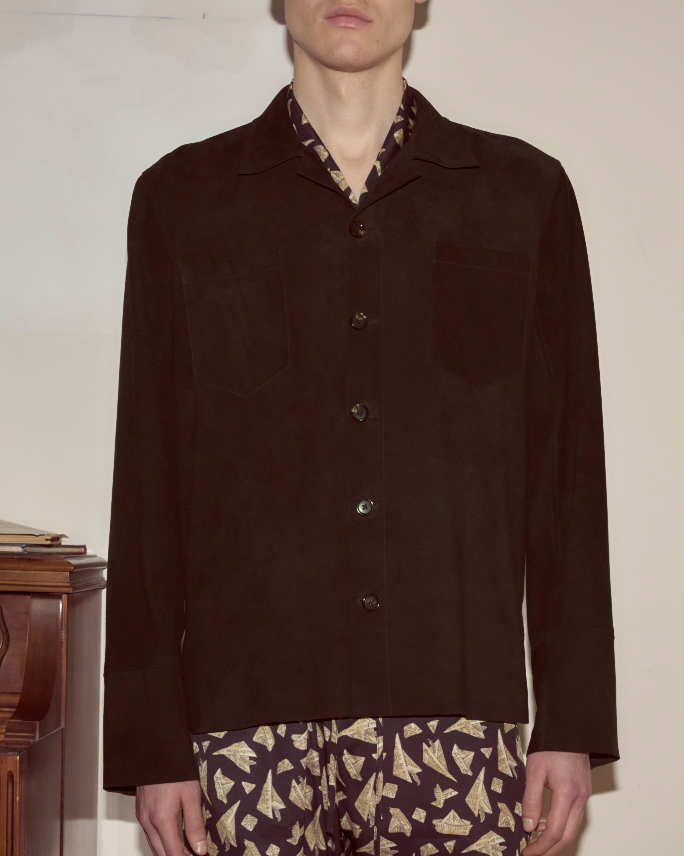 Suede Overshirt - Black – BODE