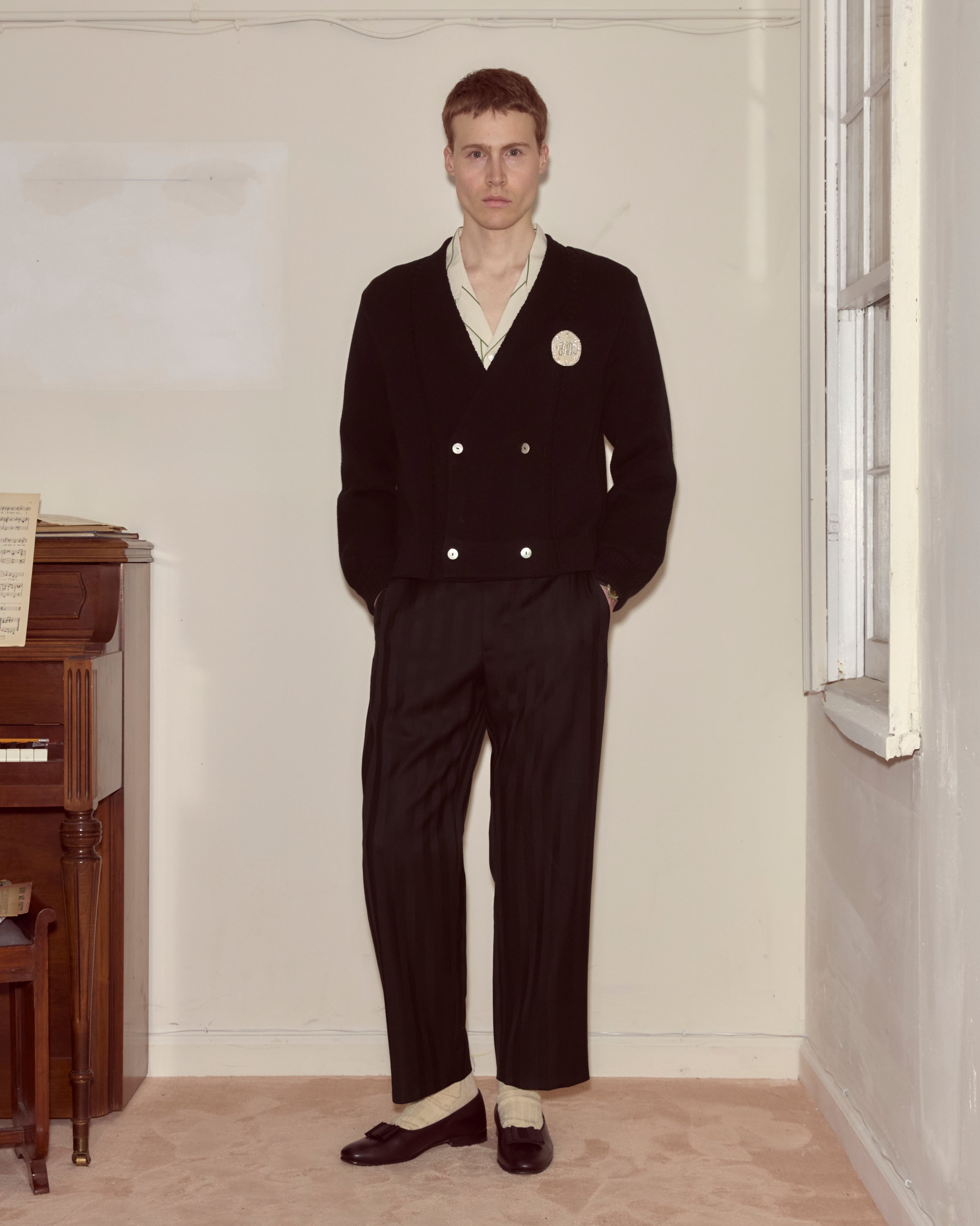 Double-Breasted Cardigan - Black – BODE