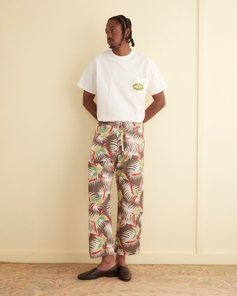 【BAON】[unisex] Birdon Incision Line Bermuda Banding Pants Arc Pants - Blue Stripe – ban.do