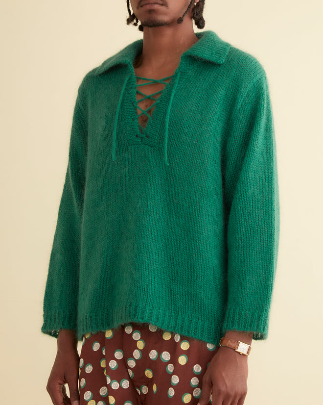 Alpine Pullover - Green MENS KNIT TOPS BODE New York