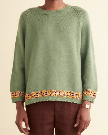 Daisy Garland Sweater - Green MENS KNIT TOPS BODE New York