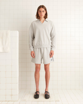 Crew Sweatshorts - Heathered Grey MENS CUT AND SEW BODE New York