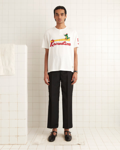 【関税込み】Bode ホワイト Reptile Rec ヘンリーネック Tシャツ Reptile Rec Tee – BODE