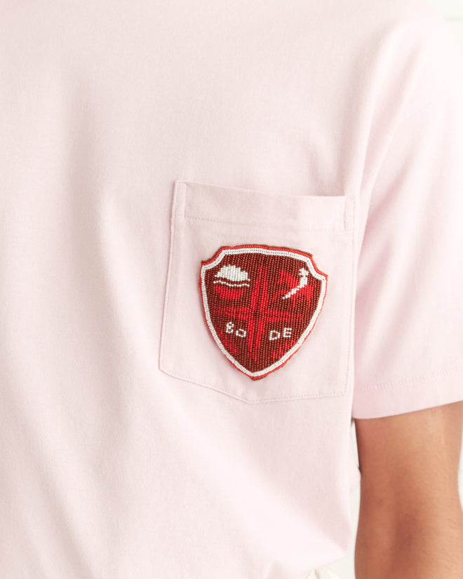 Crest Pocket Tee - Pink MENS CUT AND SEW BODE New York