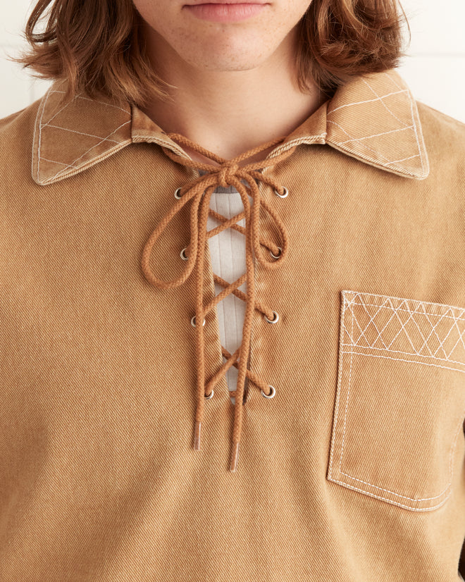 Embroidered Knolly Brook Pullover - Brown JACKETS BODE New York