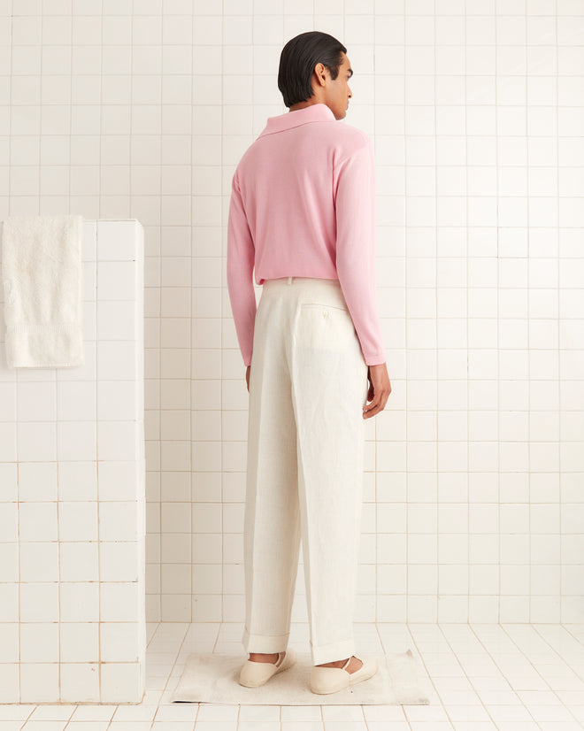 Boxy Long Sleeve Polo - Pink SWEATERS BODE New York